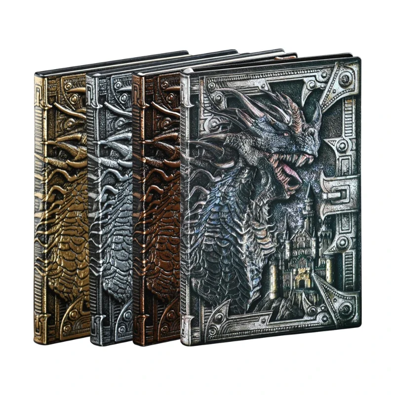 3D Three-dimensional Dragon A5 Notebook European Retro Thickened Pu Embossed Notepad Diary Business Gift Office Supplies 2
