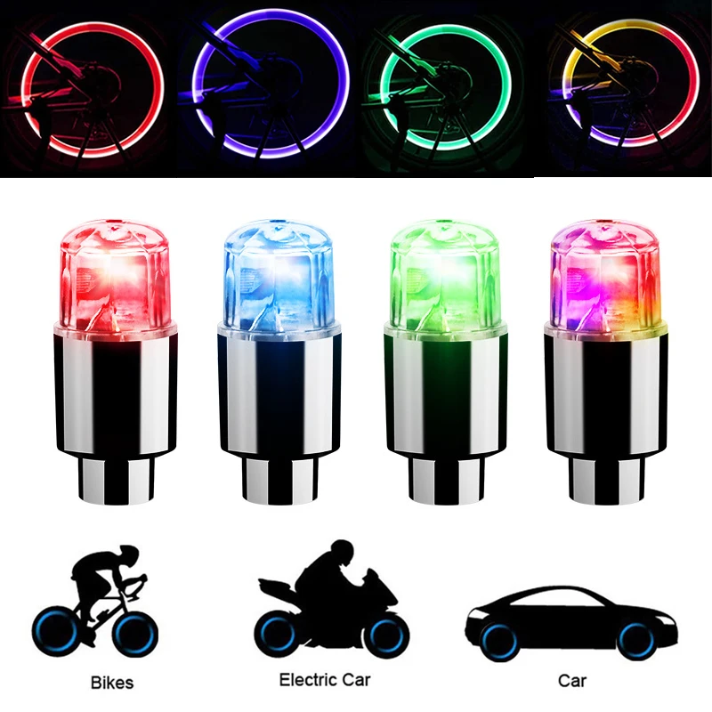 LED Tire Valves Cap Light for Car Motorcycle Bicycle Wheel Tyre