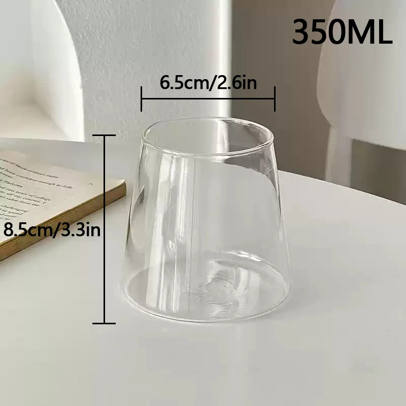 Vertical Stripes Glass Cup Transparent Water Bottle Milk Tea Juice Coffee Cups Drinkware Creative Table Decorative Cup Supplies