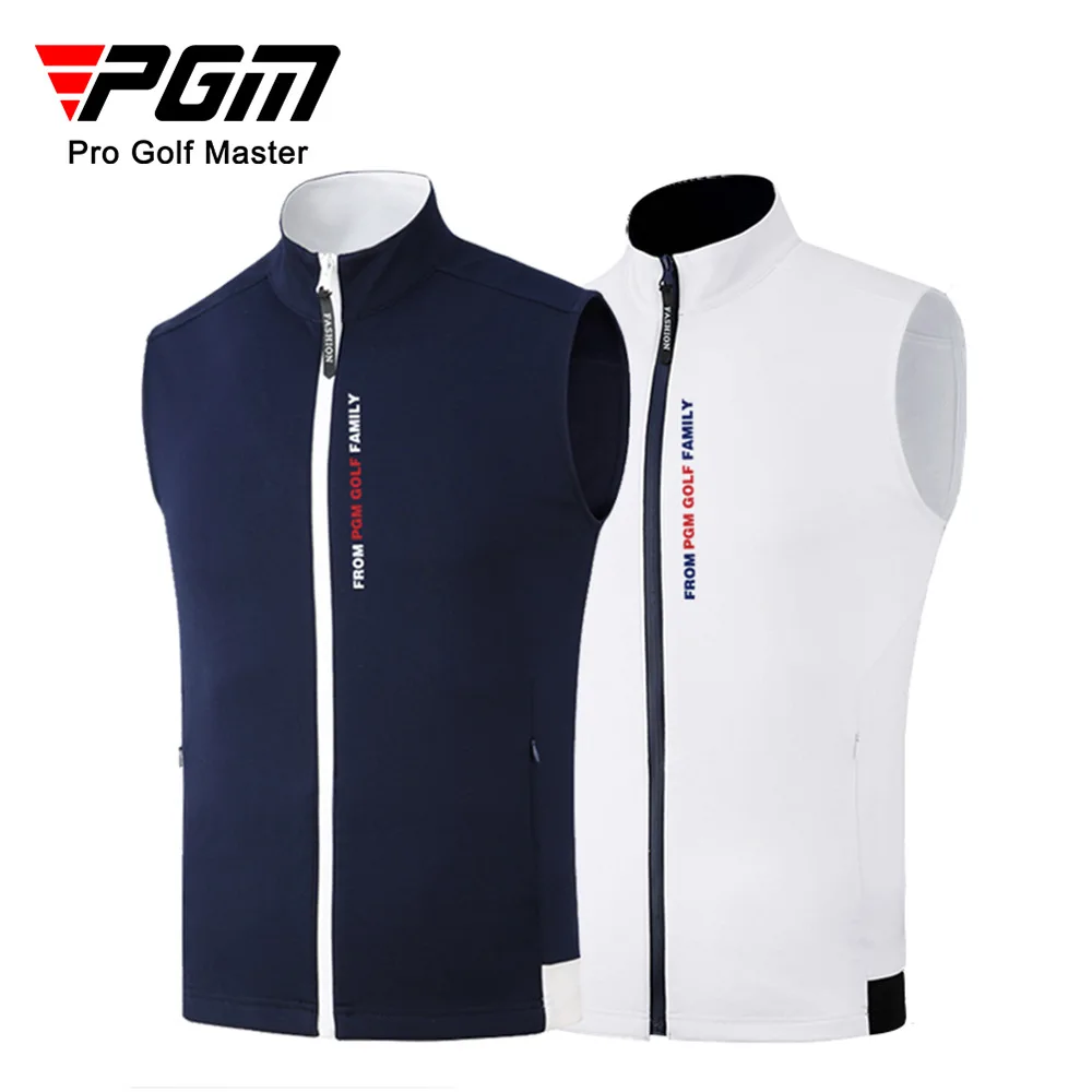 PGM Golf Men's Sweater Autumn Winter Vest Stand Collar Golf Clothing