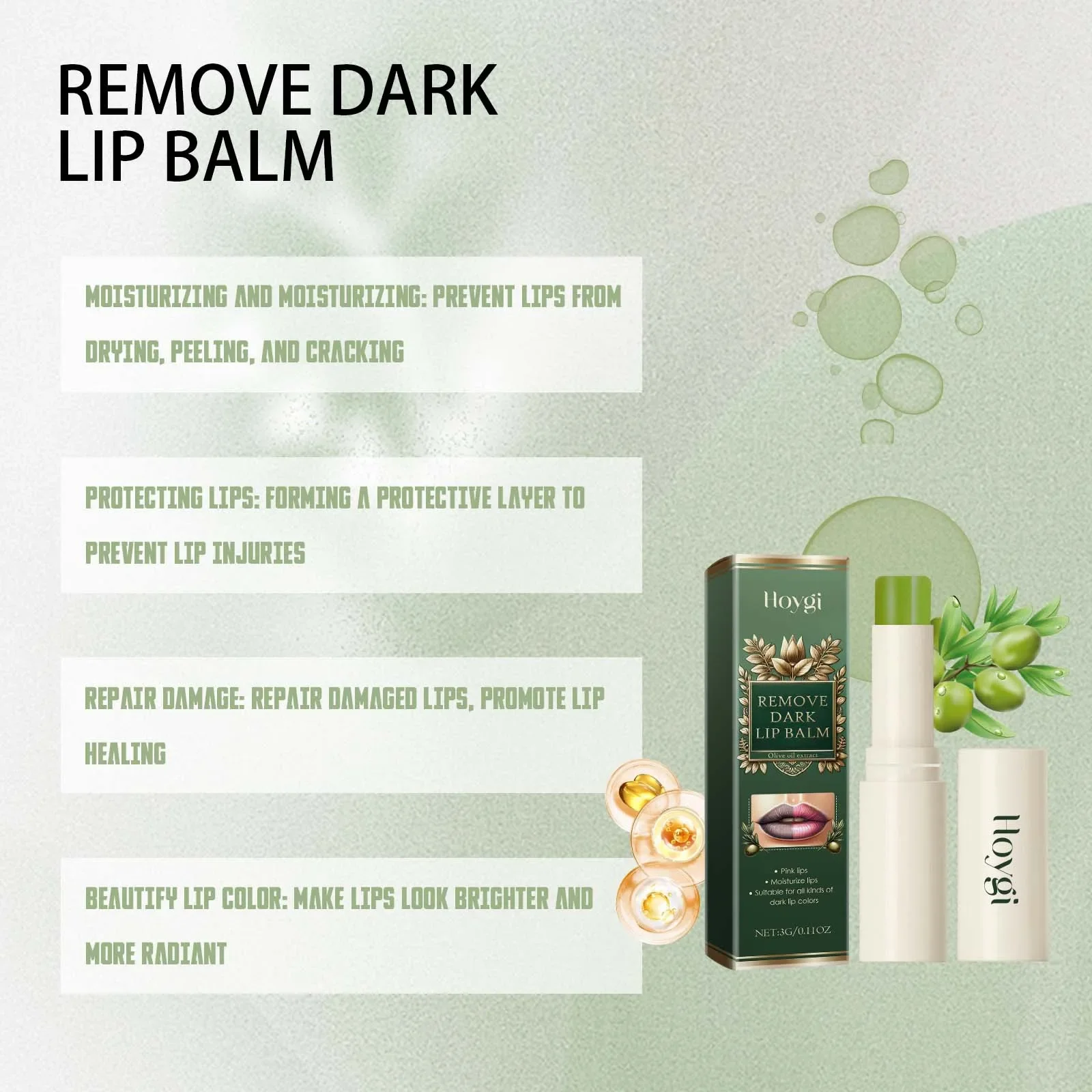 Lip Balm Remove Dark Lip Lightening Melanin Dullness Exfoliating Dead Skin Repair Fade Fine Line Brighten Moisturizing Lipstick 6