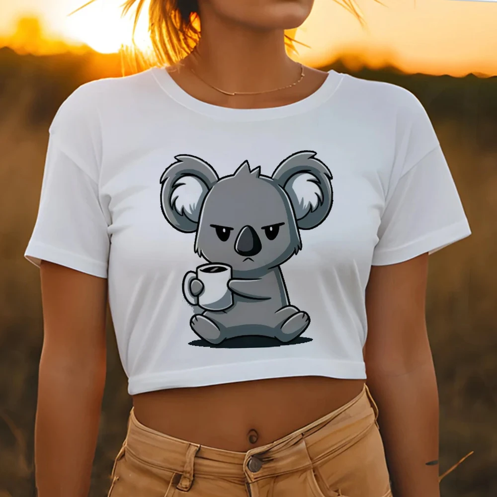 

Женский короткий топ Koala goth graphic fairycore, милая одежда