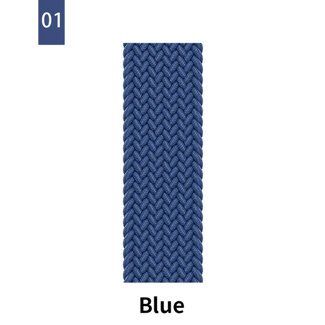 Braided Solo Loop For Apple Watch Band Se 76543 40mm 44mm Elastic Bracelet Strap on Smart Series 38mm 42mm 41mm 45mm Accessories 1 blue
