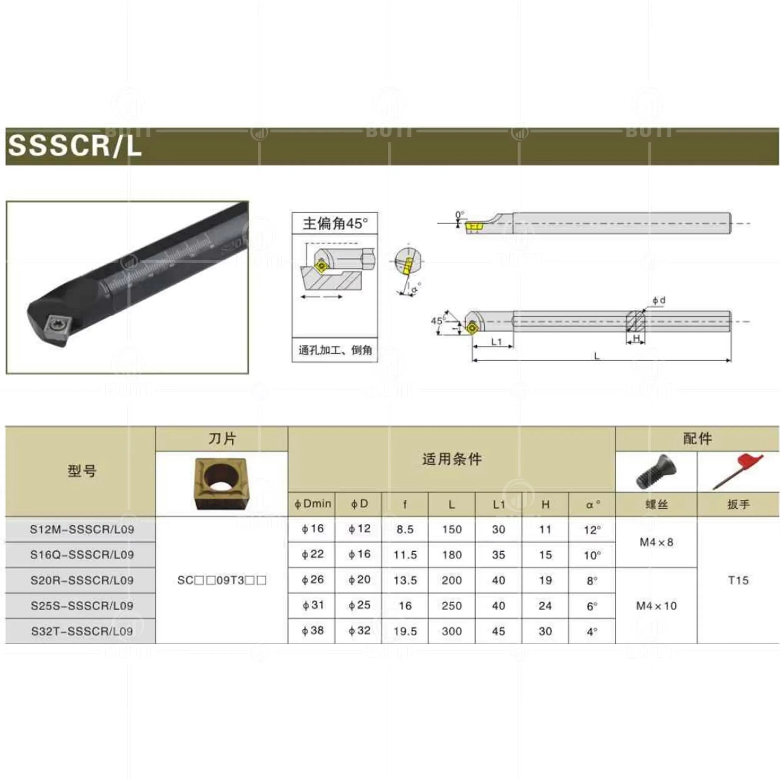 DESKAR 100% 오리지널 S12M-SSSCR09 S25S-SSSCL09 수치 제어 선반 내부 구멍 터닝 공구 SSSCR/L 절삭 공구 홀더