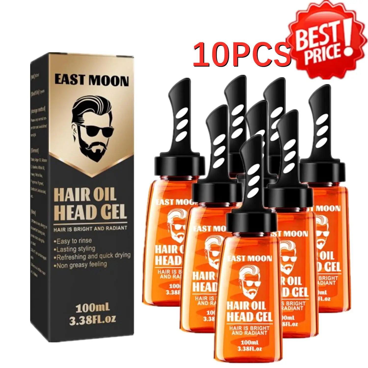 10pcs Men Hair Wax Gel With Comb Lasting Hold Cream Drying Hair Gel Oil Pomade Styling Hair Hair Oil Quick Fluffy Wax 100ML