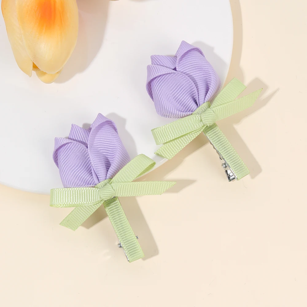 Tulip Floral Hair Clips