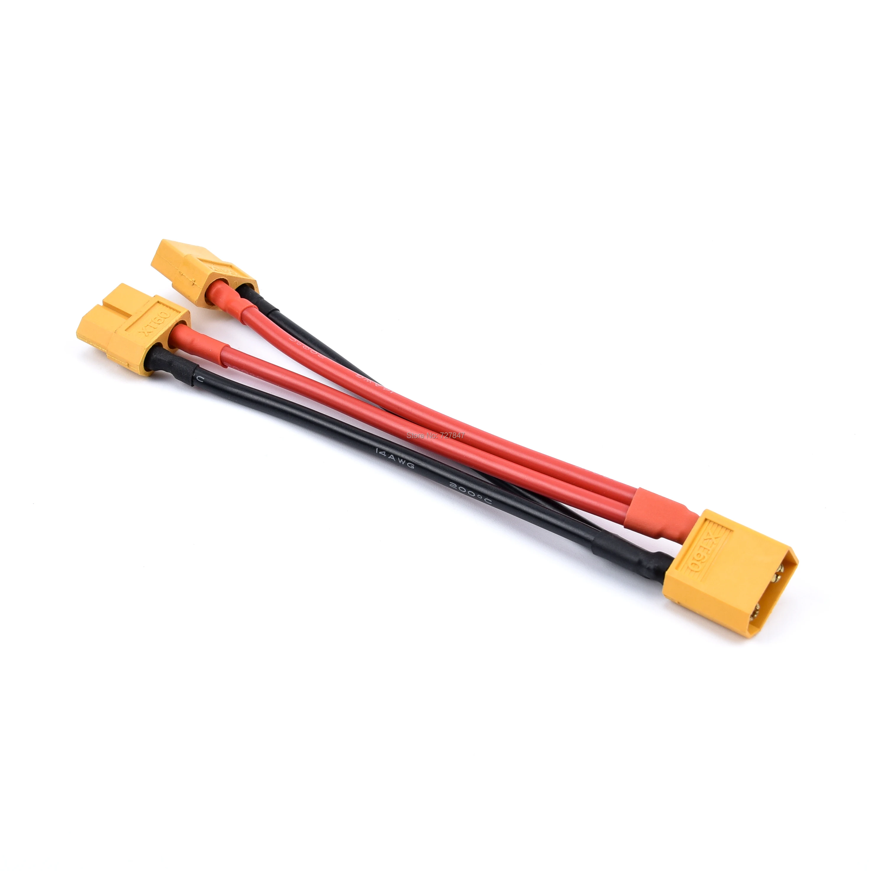 XT60 Parallel Battery Connector Male/Female Cable Dual Extension Y Splitter/ 3-Way 14AWG Silicone Wire for RC Battery Motor