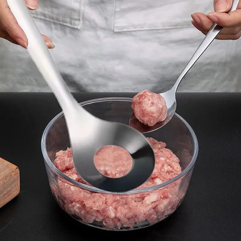 Meatball Scoop Ball Maker Tool Stainless Steel Fish Ball Maker Spoon Ballers Making Tool Meat Scoop for Rice