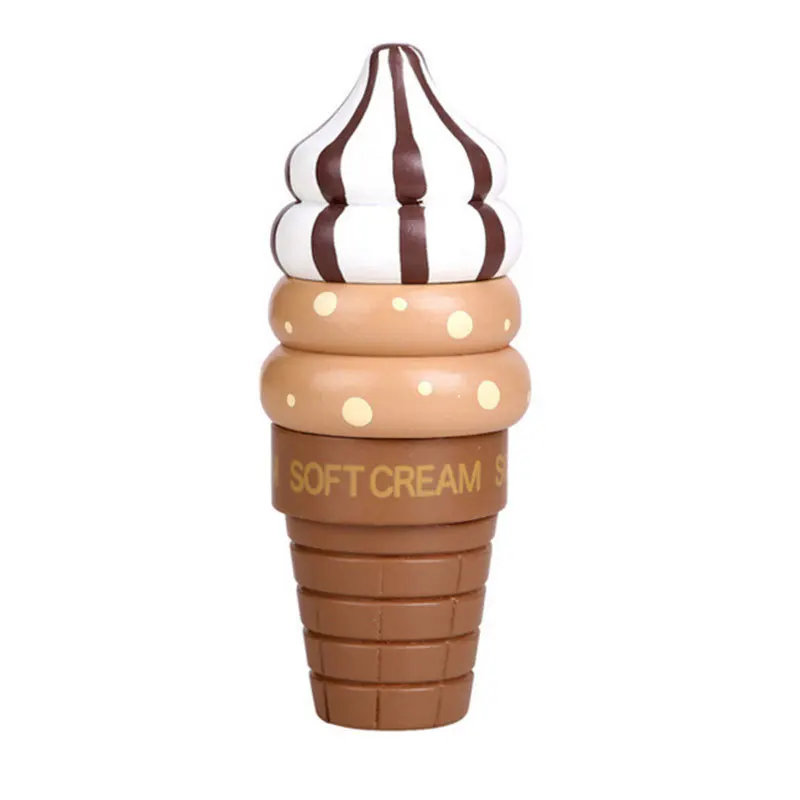 Children's Wooden Kitchen Playset with Magnetic Ice Cream and Food Simulation