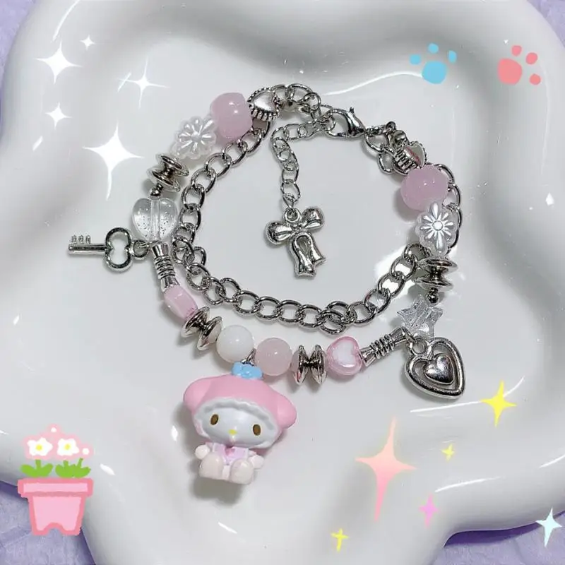 Sanrio Hello Kitty Kuromi My Melody Diy Bead Toys Making Jewelry Bracelets  Kits For Girls Gifts Handmade Beads Craft Kawaii Toy - Animation  Derivatives/peripheral Products - AliExpress