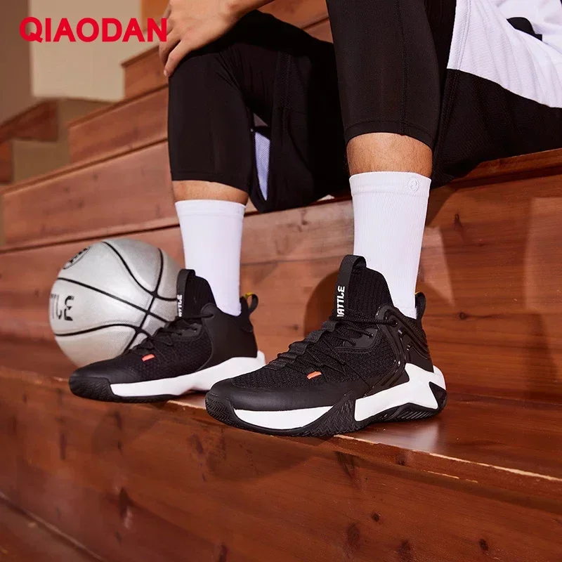 QIAODAN Basketball Shoes for Men 2023 New Fashion Non-slip Cushion High Top Elegant Sports Male Sneakers XM25200103T