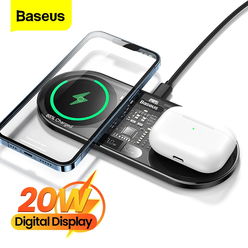 Baseus 2 In Qi Draadloze Oplader Pd 20W Snel Opladen Voor Iphone Pro Airpods Samsung Xiaomi draadloos Opladen | - AliExpress