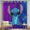 Stitch Cartoon Curtain 3D Print Bedroom Living Room Window Blackout Partition Style Home Decoration 4