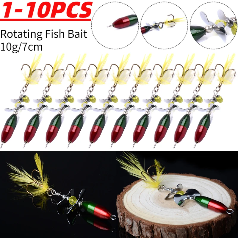 10g 7cm Rotating Spinner Bait Fishing Lure Wobbler Spoon Pike Feather  Fishing Tackle Bass Perch Pike Рыбалка Pesca Accessory - Fishing Lures -  AliExpress