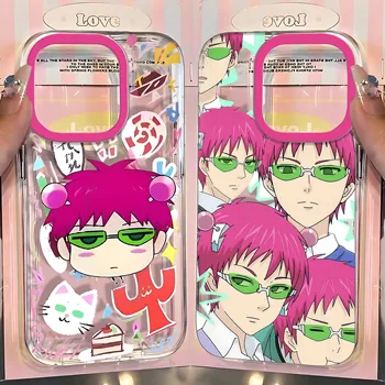 Cute Kitty Boy Saiki Kusuo Clear Space Case For iPhone 11 12 13 14 15 16 Pro Max Mini X Xs XR 7 8 plus Se2020 Cartoon Character 1