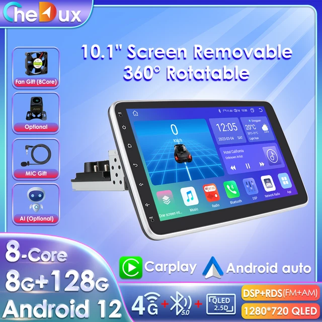 1-DIN android autoradio s 10 QLED LCD s GPS - Android 12