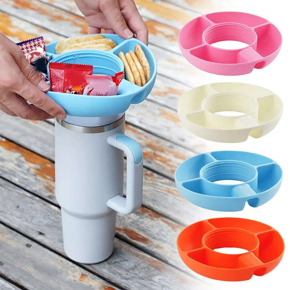 

Silicone Snack for Stanley Cup 40 oz Snack Container for Stanley Tumbler 40oz 4 Compartment Reusable Snack Platters Q3E0