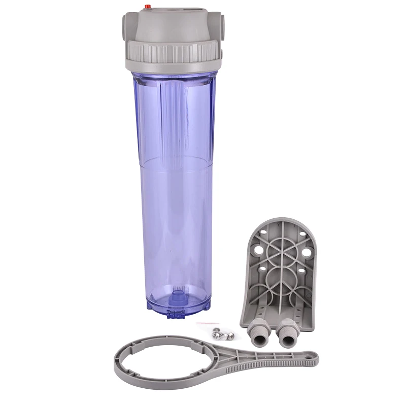 1set 20inch Blue Transparent Filter Bottle Food Grade AS Material Large Flow Central Pipeline Water Purification Pre-Filter