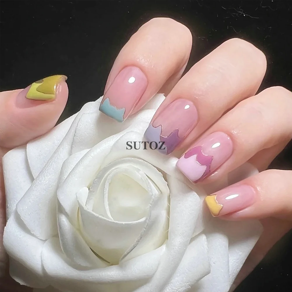 3D Cartoon Cats Nail Art Stickers Kawaii Animals Gold Lines Sliders For Nails French Designs Manicure Decoration LEBSTZ-YB012