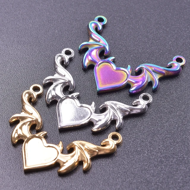 Kawaii Heart Charms Jewelry Making Diy Earring Bracelet Valentine's Day  Couples Pendant Accessories Findings Wholesale Bulk