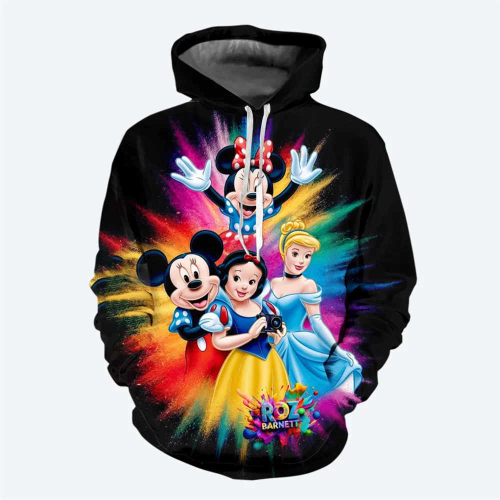 thumbnail image 1 of Sudadera con capucha de dibujos animados de Disney para hombre con estampado 3D de Mickey Minnie, sudadera con capucha para niños, suéter informal de moda, 1 of 5