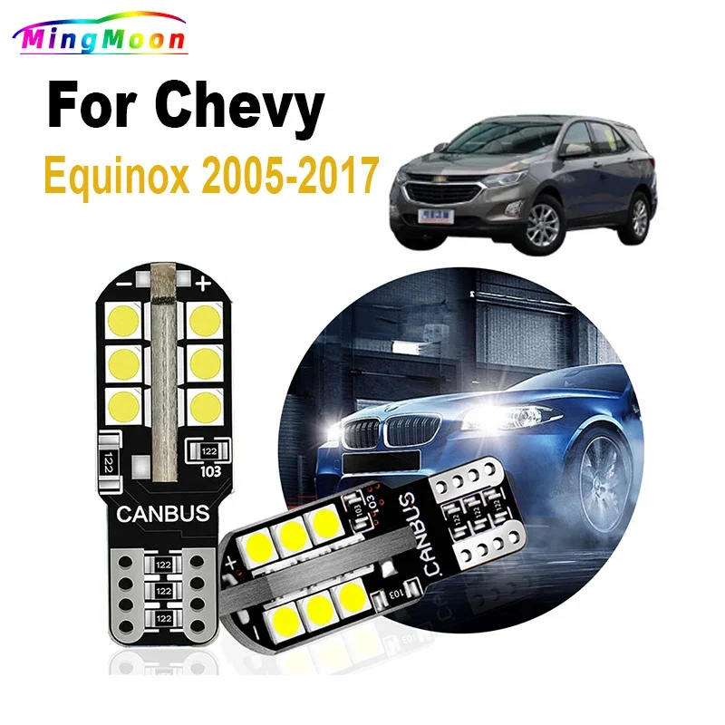 쉐보레 차량용 LED 전구 주차 램프, T10, 쉐보레 이쿼녹스 2005-2013 2014 2015 2016 2017, 자동차 인테리어 클리어런스 조명, 2 개