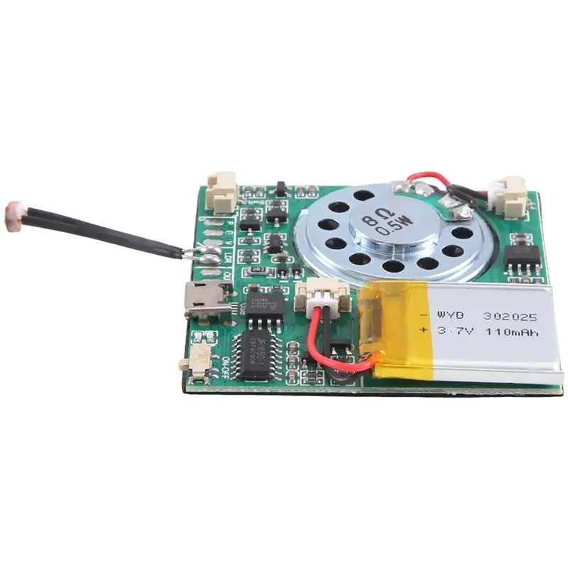 새로운 USB 녹음 음악 모듈 DIY MP3 녹음 가능 사운드 모듈 USB 다운로드 가능 사운드 모듈 녹색, 조명 제어 1개