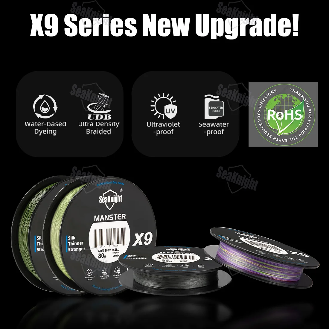 SeaKnight Brand X9 Series 500M 300M PE Fishing Line 9 Strands Ultra Smooth for Long Casting 17LB-80LB NEW Seawater Fishing Lines 4