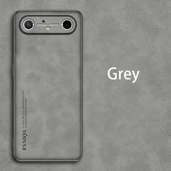 Luxury Sheepskin Leather Shockproof Silicone Phone Case Cover for Tecno Pova Slim (Gray)