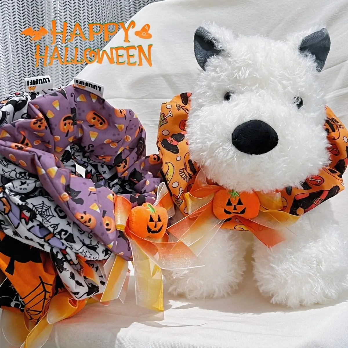 Zucca Di Halloween Cane Gatto Collo Collare Bocca Acqua Sciarpa Decorazione Fotografia Grande Medio E Piccolo Cane Gioielli