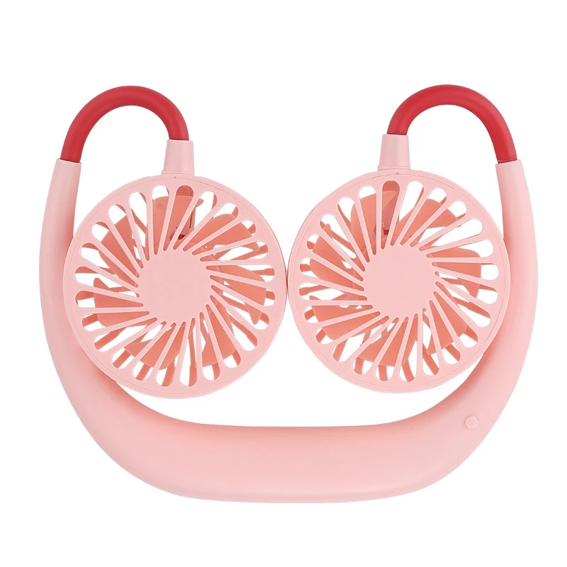 

Portable Neck Hanging Fan USB Rechargeable Hands Free Cold Cooler Mini Neck Dual Heads Home Office Outdoor Sports