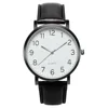Men Watches Simple Business Analog Alloy Vintage Quartz Watch Arabic Number Strap Minimal Round Dial Classic Black Leather Strap 3