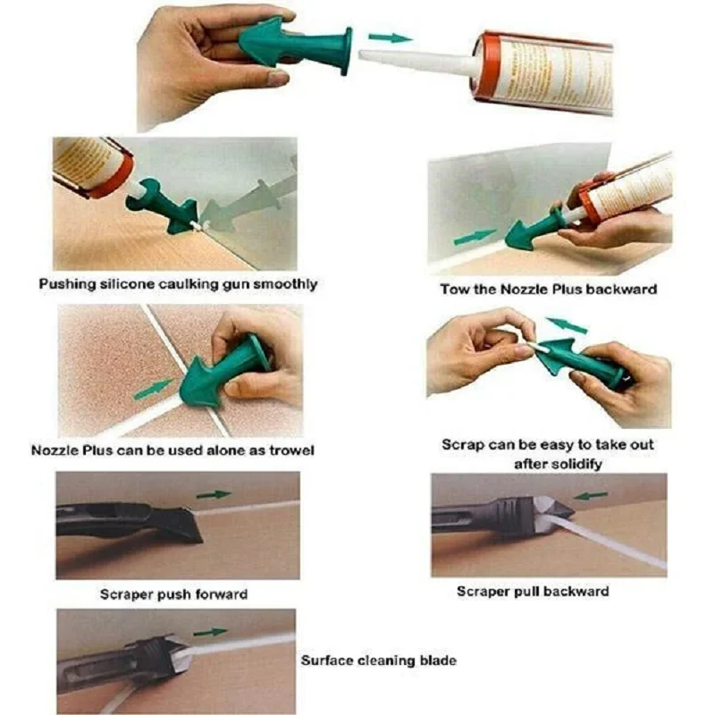 Caulk Nozzle Applicator Caulking Finisher Glue Silicone Sealant Finishing Tool 4PCS Kitchen Bathroom Sink Joint Home decoration