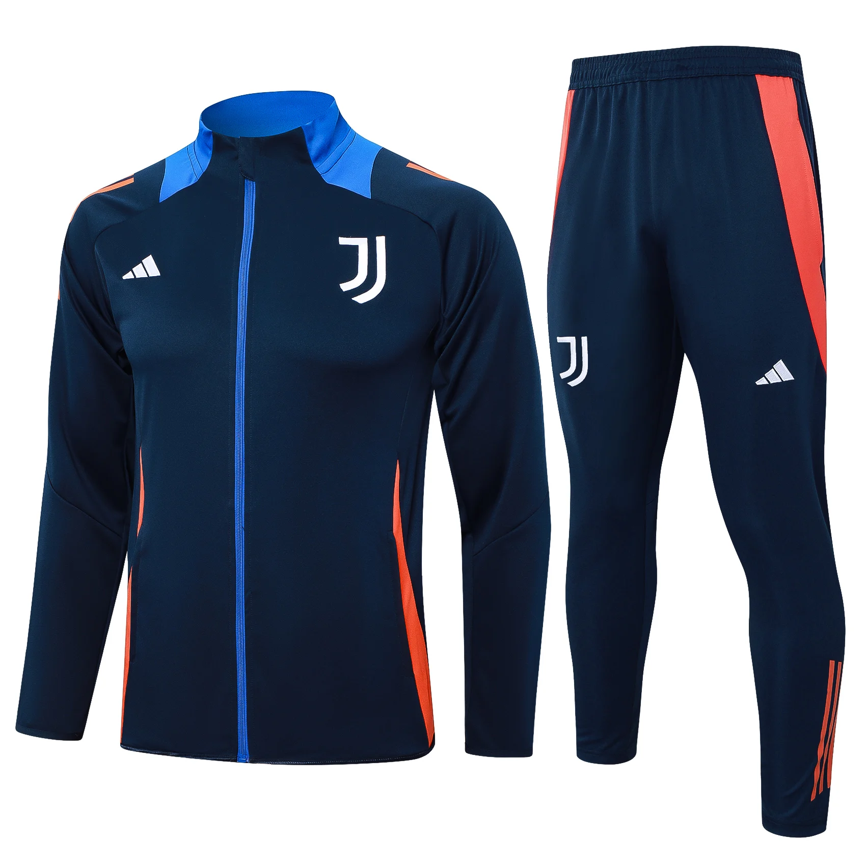 Adidas Soccer Jerseys Men Anti-wrinkle Wear Resistant Full-sleeved Zippered Sportswear Football Training Suit Set Black