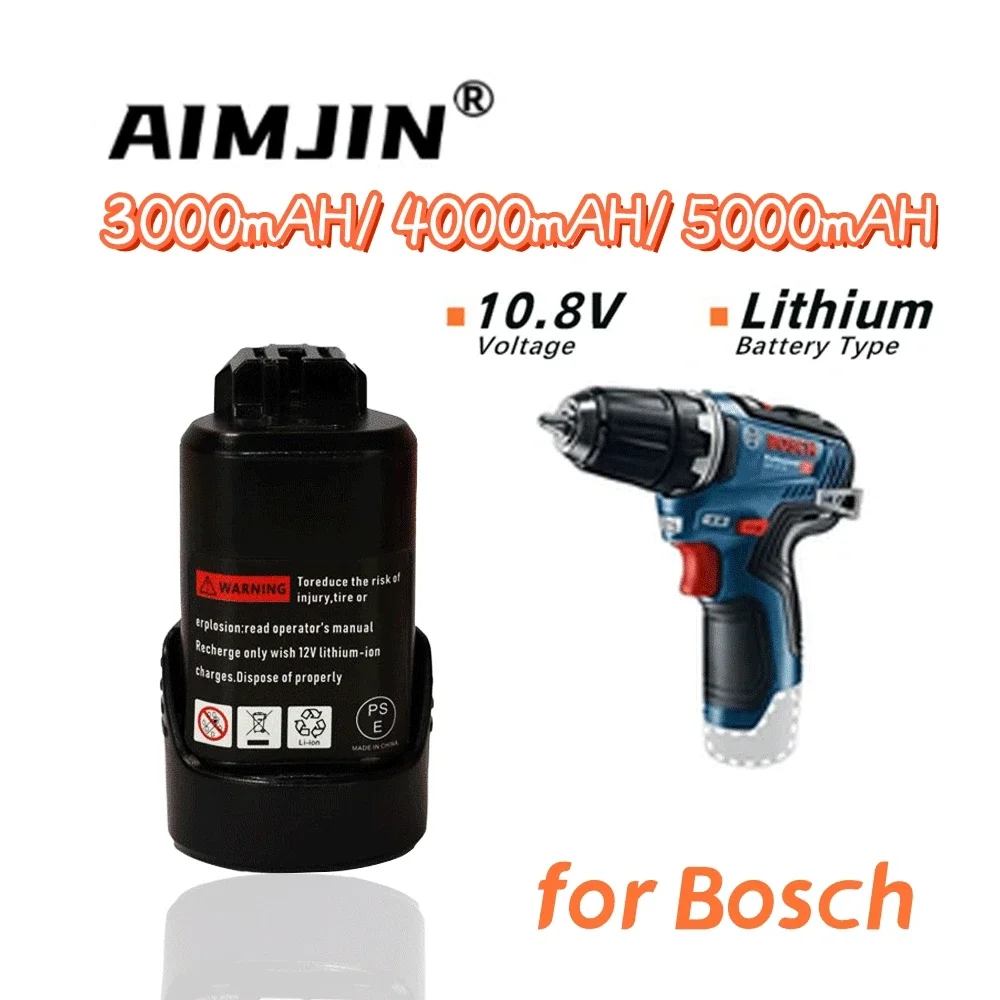 Batteria Ricaricabile Agli Ioni Di Litio 10.8V 3000/4000/5000Mah Sostituire Per Cacciavite Trapano Elettrico Cordless Bosch Bat411 Bat41