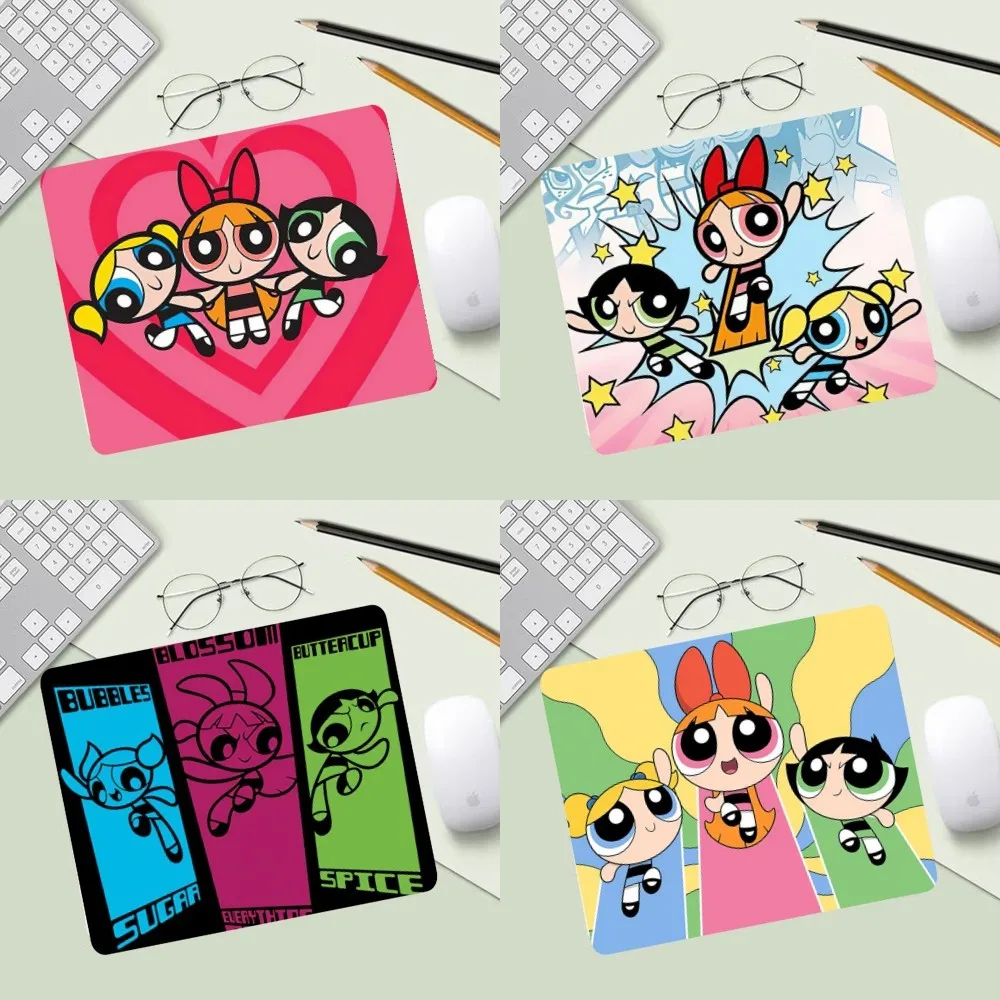 Cartoon The P-Powerpuff Girls Mousepad Computer Desk Mat Table Keyboard Pad Cuscino Per Laptop Desktop Antiscivolo