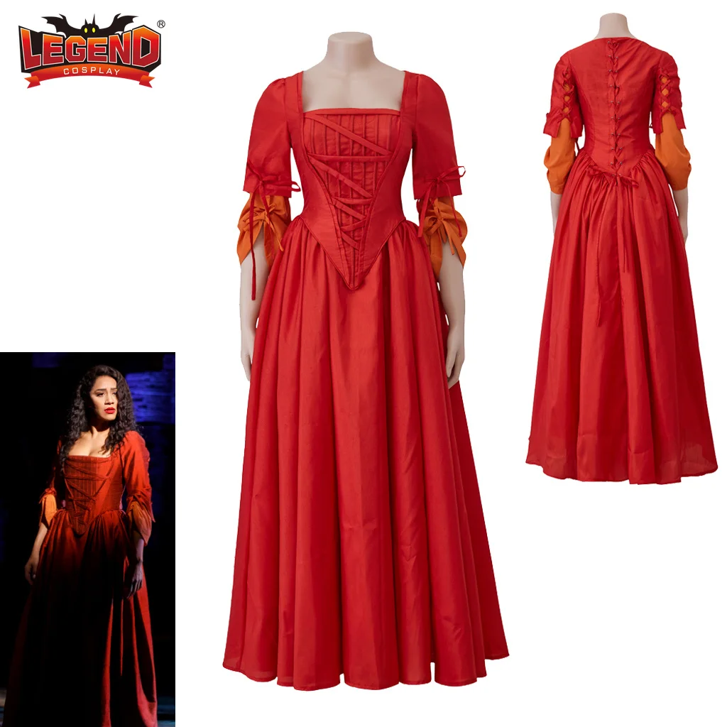 Abito Cosplay Maria Reyn Red Musical Hamilton Maria Costume Cosplay Costumi Musicali Di Broadway Abito Coloniali Per Donna Adulto
