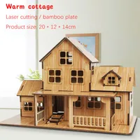 3D Wooden Puzzle Jigsaw Architecture DIY House Villa Kids Boy Girl Educational House Paper Puzzle for Children Birthday Present 1