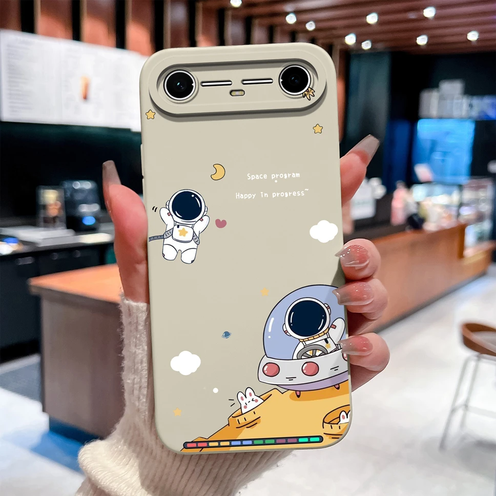 Lovely Astronaut Cartoon Soft Silicone Shockproof Phone Case with Full Protection