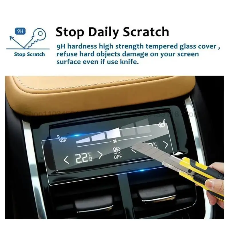 Displays chutz folie aus gehärtetem Glas für volvo xc60 xc90 v60 s60 v90 s90 2015-2019 2017 Rücksitz klimaanlage kratz fest – Detail 1