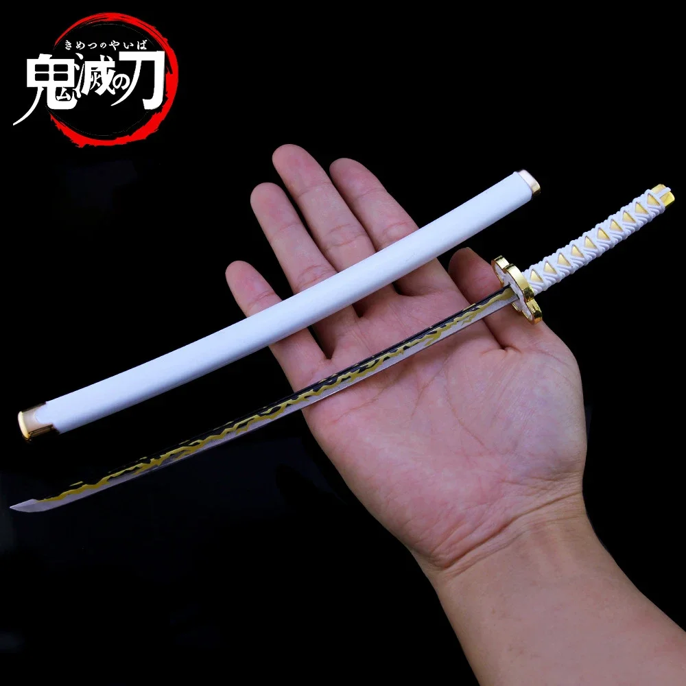 25cm New Demon Slayer Sword Agatsuma Zenitsu Nichirin Blade Anime The Demon Slayer Corps Knife Katana Weapon Model Kids Gift Toy 6