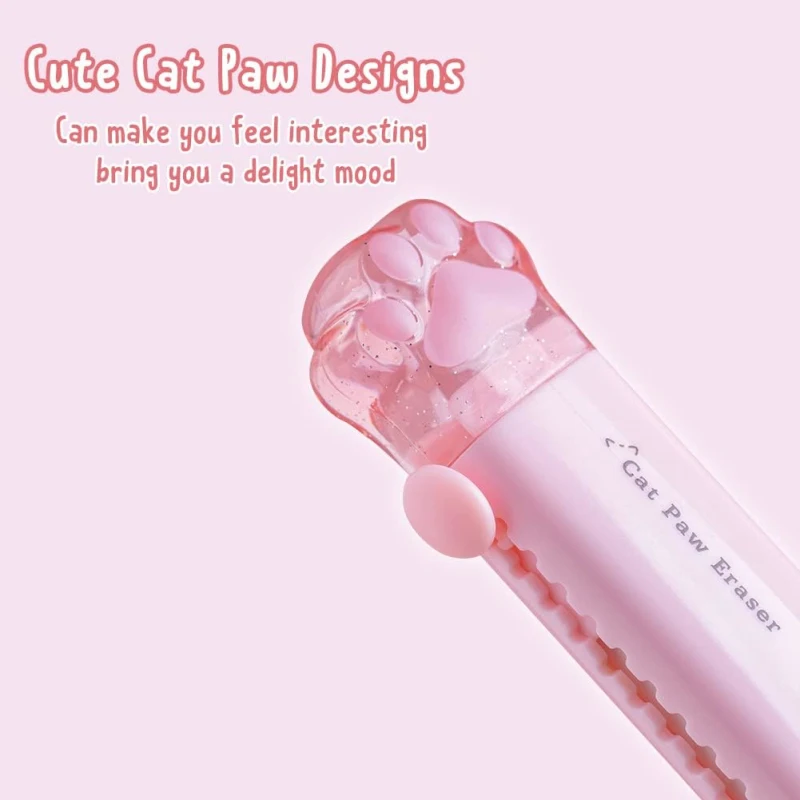 귀여운 고양이 발 지우개, 고무 푸시 풀 지우개, 학생 쓰기, 미적인 그리기 지우개, 4 개