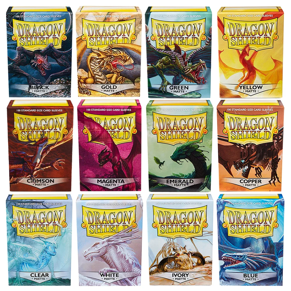 100 PCS/BOX Multicolor Dragon Shield Cards Sleeves Cover Matte Cards Sleeves Protector for TCG/PTCG Star Card Board Games