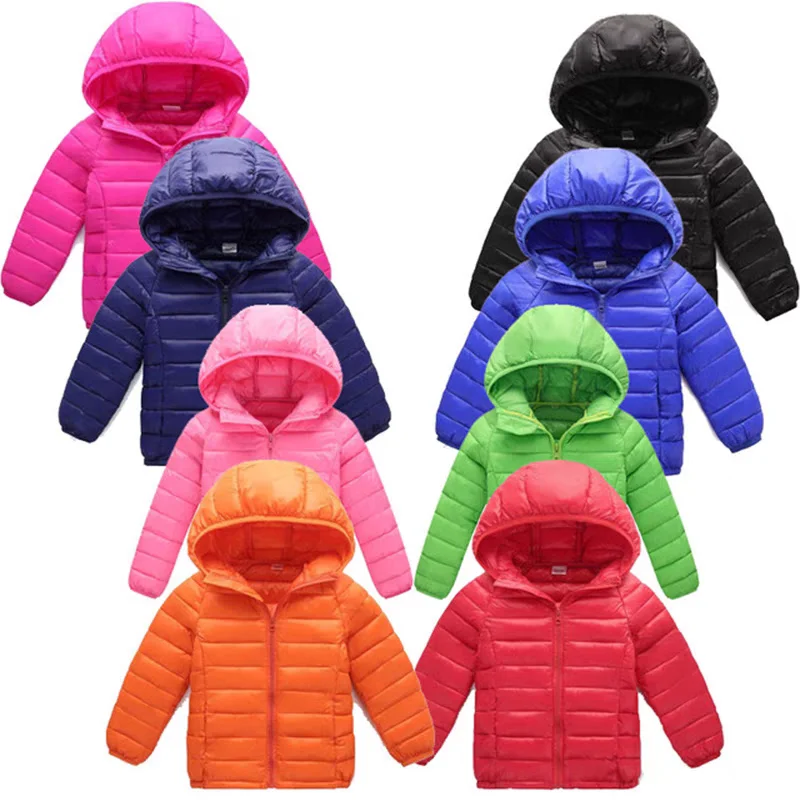 Kids Winter Jackets - Boys Girls Hooded Windproof Coat | Solid Color Outerwear