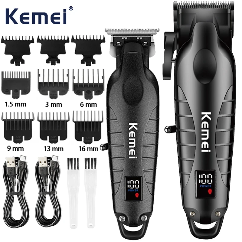 kemei-ensemble-de-tondeuse-a-cheveux-professionnelle-pour-hommes-machine-de-coupe-de-cheveux-tondeuse-de-barbier-sans-fil-affichage-led-tondeuse-a-barbe