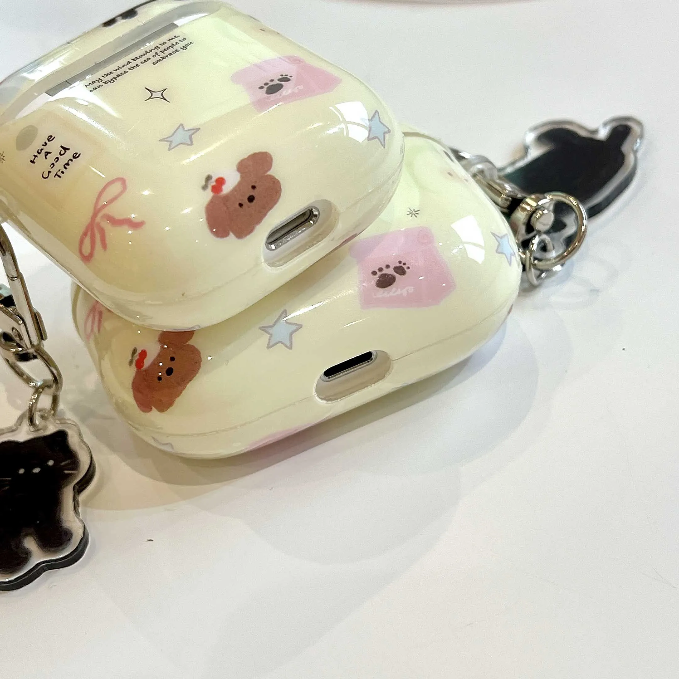 Cute 3D Black Cat Chain Earphone Case for AirPods