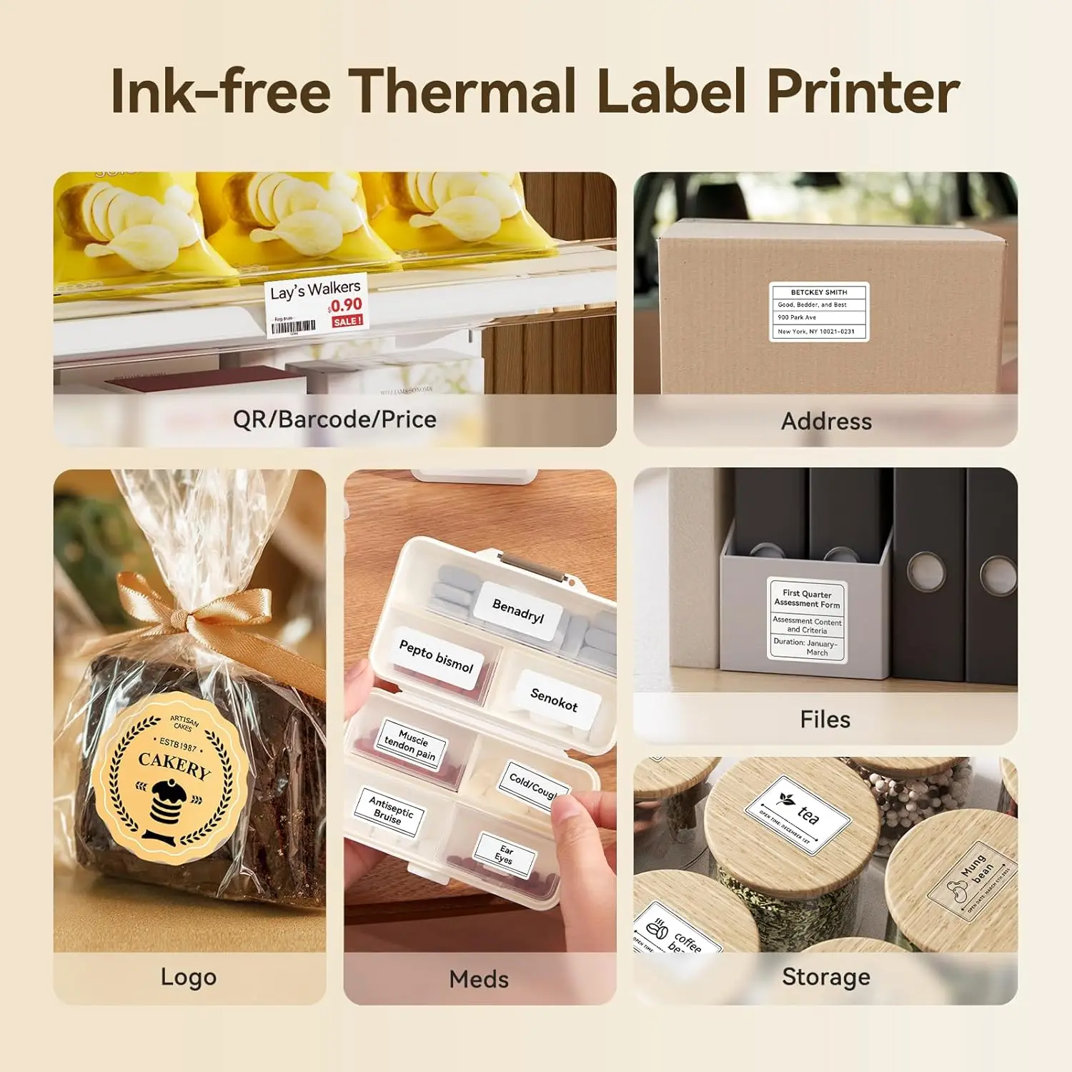 Niimbot Label Printer 200dpiB21 300dpi B21PRO Portable Thermal with White Photo Labels for Bakery/Business