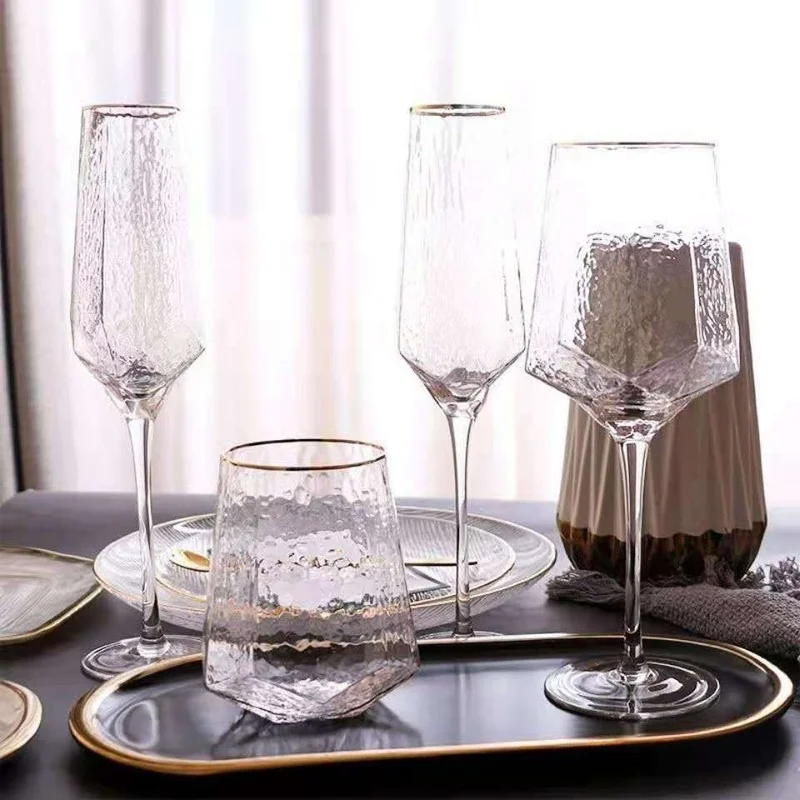 Creative Glass Wine Challenge the lowest price of Japan ☆ Max 58% OFF Glasses Home Goblet Hammered Red
