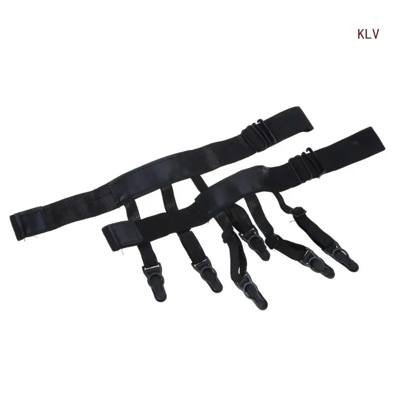 Men suspenders braces Trendy shirt stays holder Man leg suspenders Fashion shirt braces Elastic uniform business strap Garters 1pair
