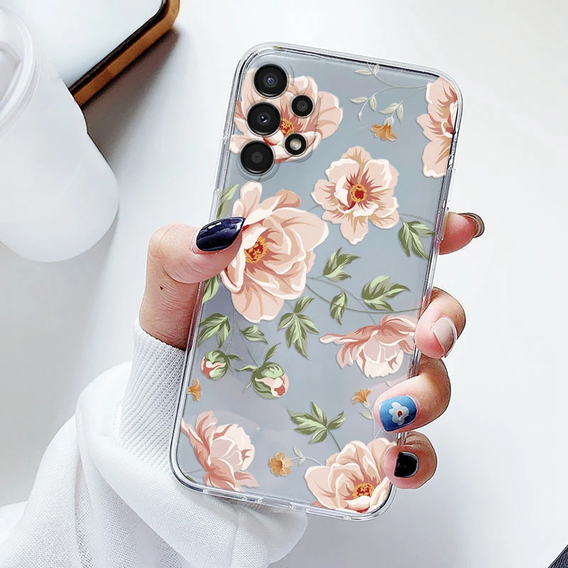 Floral Transparent Soft Silicone Phone Case - Flower TPU Cover